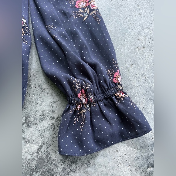 LOFT Dark Floral Button-Up Blouse - Picture 4 of 4